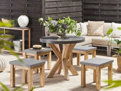 Beliani Puutarhapoyta Kuitusementti Harmaa 90 Cm Olbia Cheap