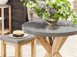 Beliani Puutarhapoyta Kuitusementti Harmaa 90 Cm Olbia Cheap