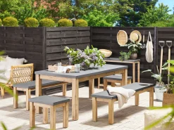 Beliani Puutarhapoyta Kuitusementti Harmaa 180 X 90 Cm Ostuni Outlet