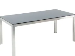 Beliani Puutarhapoyta Lasitasolla Musta 180 X 90 Cm Grosseto Best