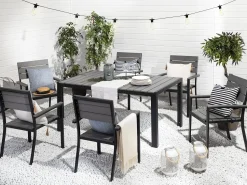 Beliani Puutarhapoyta Musta/Harmaa 150 X 90 Cm Como Online