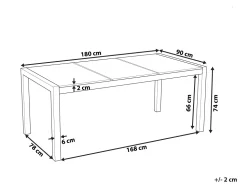 Beliani Puutarhapoyta 3-Osainen Graniittitaso Musta 180 X 90 Cm Grosseto Online