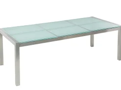 Beliani Puutarhapoyta 3-Osainen Lasitaso Kirkas 220 X 100 Cm Grosseto Cheap