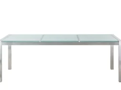 Beliani Puutarhapoyta 3-Osainen Lasitaso Kirkas 220 X 100 Cm Grosseto Cheap