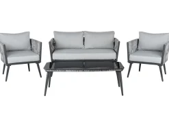 Beliani Puutarhapoytaryhma Harmaa/Musta Preveza Discount