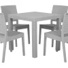 Beliani Puutarhapoytaryhma Vaaleanharmaa 4 Tuolia Fossano Cheap