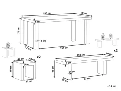 Beliani Puutarhasetti Betoni 2 Penkkia 2 Jakkaraa Taranto Clearance