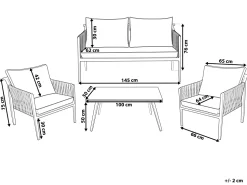 Beliani Puutarhasohvaryhma Harmaa Latina New