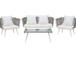 Beliani Puutarhasohvasetti Luonnonvalkoinen Ragusa Flash Sale