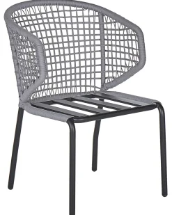 Beliani Puutarhatuoli 2 Kpl Harmaa Palmi Fashion