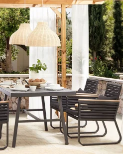 Beliani Puutarhatuoli 2 Kpl Metallinen Musta Canetto Outlet