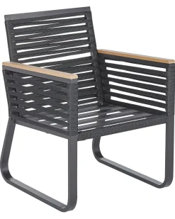 Beliani Puutarhatuoli 2 Kpl Metallinen Musta Canetto Outlet