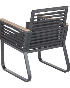 Beliani Puutarhatuoli 2 Kpl Metallinen Musta Canetto Outlet