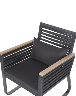 Beliani Puutarhatuoli 2 Kpl Metallinen Musta Canetto Outlet