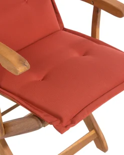 Beliani Puutarhatuoli 2 Kpl Punainen Paallinen Maui Best