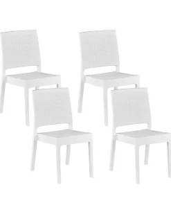 Beliani Puutarhatuoli 4 Kpl Valkoinen Fossano Best