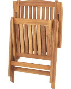 Beliani Puutarhatuoli Akaasia Vaalea Puu 6 Kpl Java Fashion