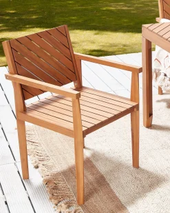 Beliani Puutarhatuoli Akaasia Vaalea Puu 6 Kpl Baratti Best