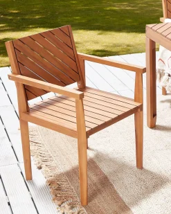 Beliani Puutarhatuoli Akaasia Vaalea Puu Baratti Store