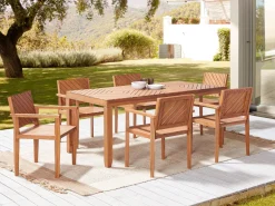 Beliani Puutarhatuoli Akaasia Vaalea Puu Baratti Store