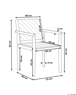 Beliani Puutarhatuoli Akaasia Vaalea Puu Baratti Store
