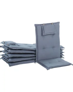 Beliani Puutarhatuoli Akasiapuu Tumma Puu/Sininen 6 Kpl Toscana Store