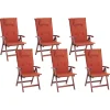 Beliani Puutarhatuoli Akasiapuu Tumma Puu/Tummanpunainen 6 Kpl Toscana Cheap