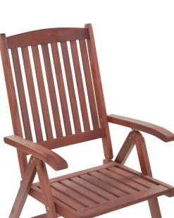 Beliani Puutarhatuoli Akasiapuu Tumma Puu/Tummanpunainen 6 Kpl Toscana Cheap