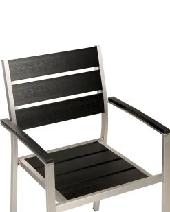 Beliani Puutarhatuoli Alumiini Musta 6 Kpl Vernio Discount