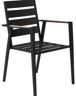 Beliani Puutarhatuoli Alumiini Musta 6 Kpl Taviano Online