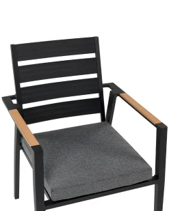 Beliani Puutarhatuoli Alumiini Musta 6 Kpl Taviano Online