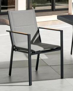 Beliani Puutarhatuoli Alumiini Musta 6 Kpl Busseto Cheap