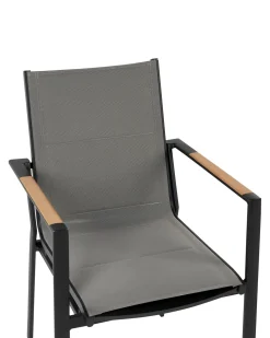 Beliani Puutarhatuoli Alumiini Musta 6 Kpl Busseto Cheap