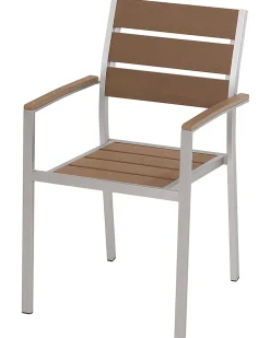 Beliani Puutarhatuoli Alumiini Vaalea Puu 6 Kpl Vernio Hot