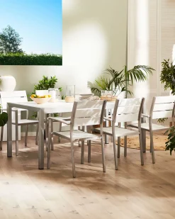 Beliani Puutarhatuoli Alumiini Valkoinen 6 Kpl Vernio Flash Sale