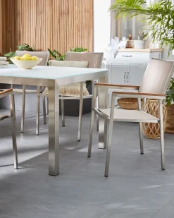 Beliani Puutarhatuoli Kangas Beige 2 Kpl Grosseto Clearance