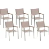Beliani Puutarhatuoli Kangas Beige 6 Kpl Grosseto New