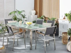 Beliani Puutarhatuoli Kangas Harmaa 2 Kpl Grosseto Discount