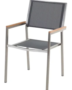 Beliani Puutarhatuoli Kangas Harmaa 4 Kpl Grosseto Fashion
