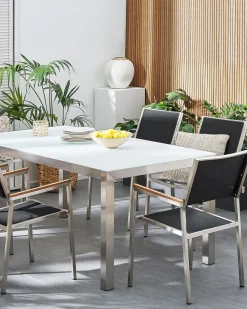 Beliani Puutarhatuoli Kangas Musta 6 Kpl Grosseto Shop