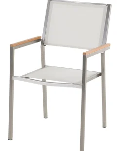 Beliani Puutarhatuoli Kangas Valkoinen 6 Kpl Grosseto Sale