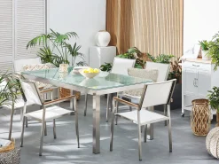 Beliani Puutarhatuoli Kangas Valkoinen 2 Kpl Grosseto Sale