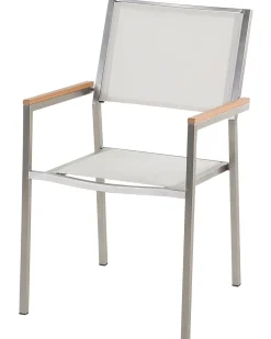 Beliani Puutarhatuoli Kangas Valkoinen 4 Kpl Grosseto New