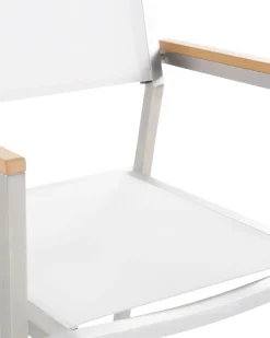 Beliani Puutarhatuoli Kangas Valkoinen 4 Kpl Grosseto New