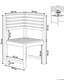 Beliani Puutarhatuoli Kulmaosa Akaasiapuinen Treia Flash Sale