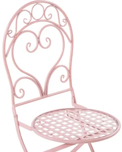 Beliani Puutarhatuoli Metalli Vaaleanpunainen 2 Kpl Albinia New