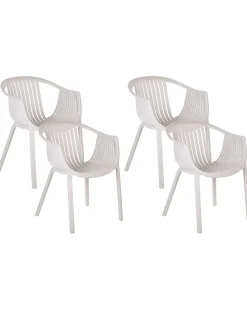 Beliani Puutarhatuoli Muovi Beige 4 Kpl Napoli Store