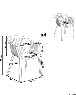Beliani Puutarhatuoli Muovi Beige 4 Kpl Napoli Store