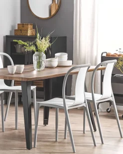 Beliani Puutarhatuoli Muovi Valkoinen/Harmaa 4 Kpl Spezia Online