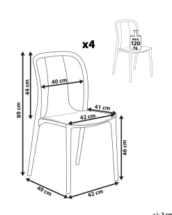 Beliani Puutarhatuoli Muovi Valkoinen/Harmaa 4 Kpl Spezia Online